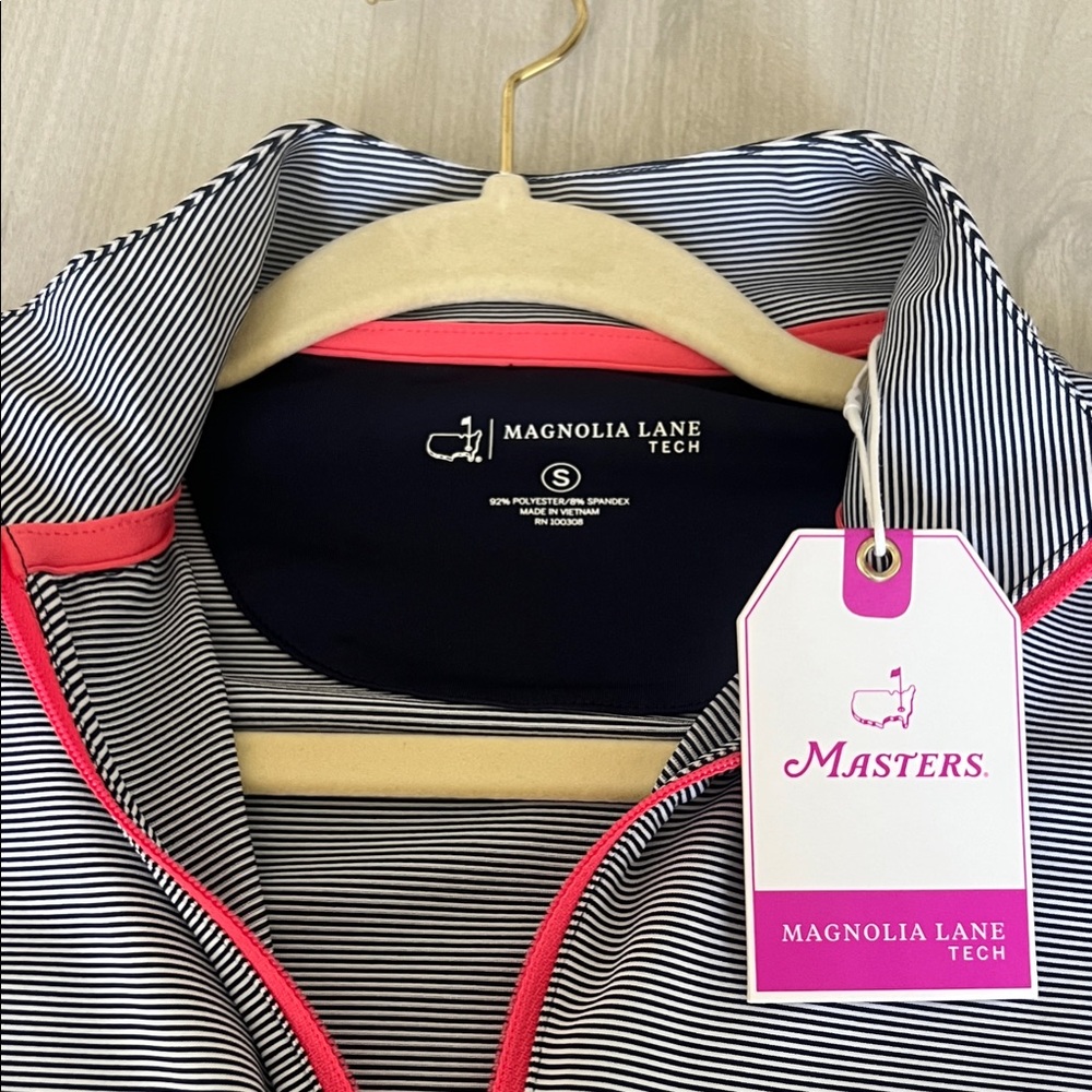 Masters Gear navy and white striped Magnolia Lane pullover.